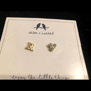 Chloe & Isabel Initial “R” Stud Earrings